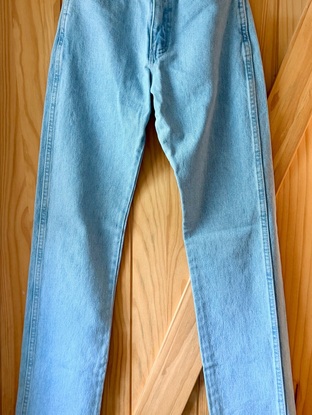 Vintage Wrangler High Rise Jeans 1X36 Light Wash Chevron Pockets Deadstock
